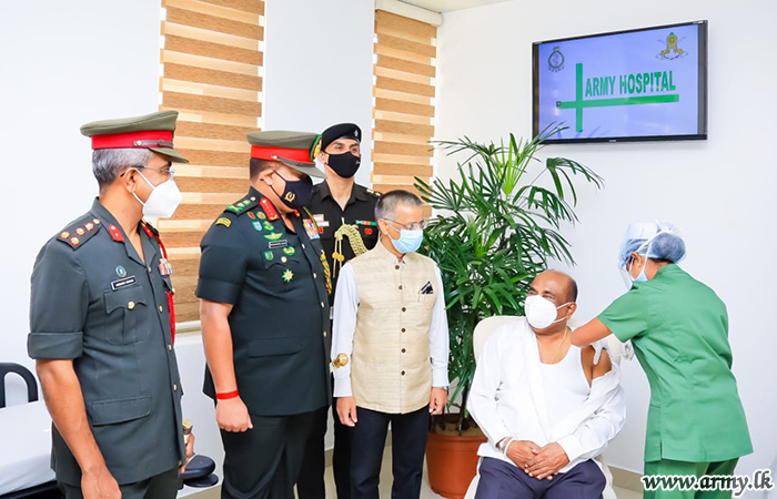 Indian High Commissioner & Commander of the Army Witness COVID-19 Vaccine Inoculation for MPs at Army Hospital  