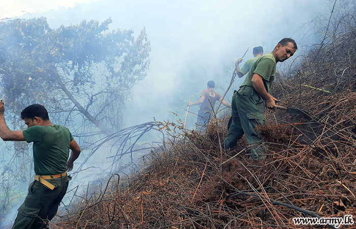 581 Brigade Troops Extinguish Estate Bush Fire 