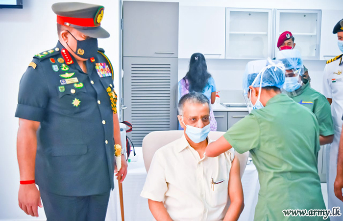 Indian High Commissioner Receives COVID-19 Jab at Colombo Army Hospital