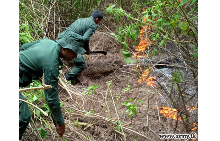 Army Troops Douse Sudden Fire in 111 Brigade Area