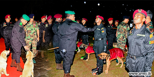 ප්‍රාණ ඇපකරුවන් මුදාගැනීමේ සහ සුනඛ හැසීරවීමේ පාඨමාලාව සාර්ථකව හැදෑරු තවත් කමාන්ඩෝ භටයින් පිරිසක් විසිරයති