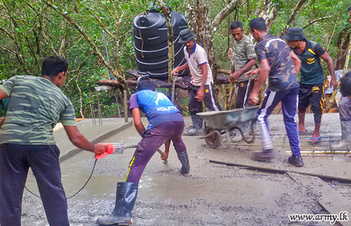 Troops Support Construction Work of Temple