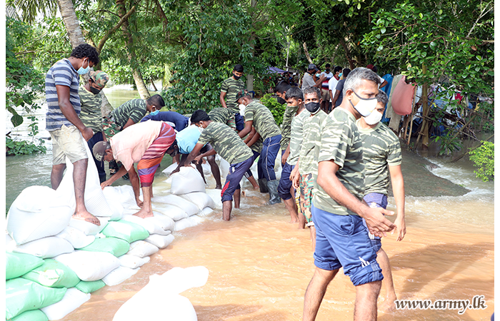 Troops Avert Major Flood Catastrophe Repairing Dandugamoya Banks