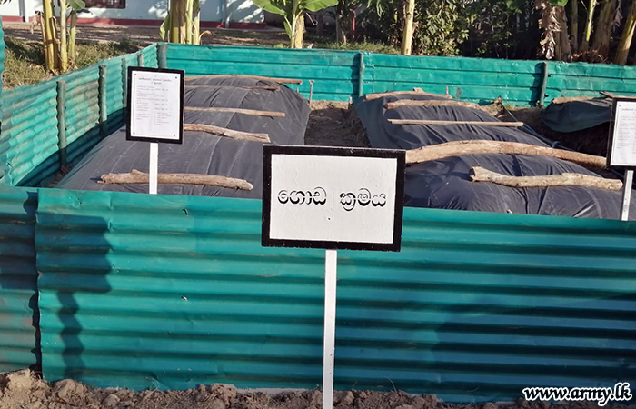 කිලිනොච්චි භටපිරිස් කාබනික පොහොර නිෂ්පාදනයට අවශ්‍ය මූලික පියවර ගනී