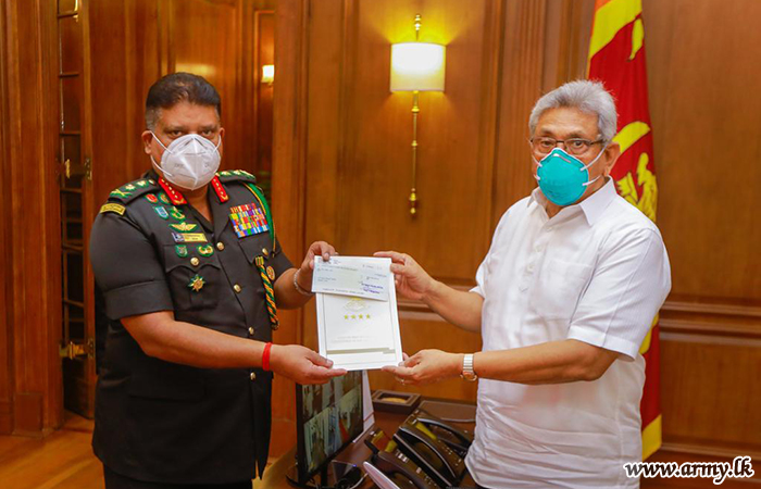 Jaffna ‘Thiyahie’ Charitable Trust Chairman Donates Rs 10 m to ‘Itukama’ Fund thru Army Chief 