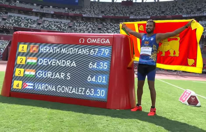 Sri Lanka Army’s Gajaba Regiment Javelin Throwing War Hero Wins Historic Gold in Paralympics 2020 in Tokyo