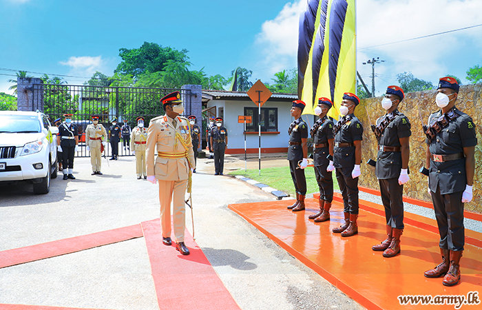 SLAVF Troops at Kosgama Salute Their Outgoing Commandant