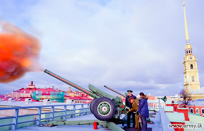 St Petersburg's Artillery Academy in Historic  Fortress Honours Army Chief Firing Canons 