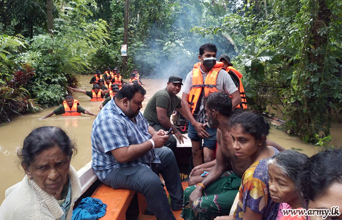 Army Troops, Fully Geared Up to Help Island-wide Flood Victims