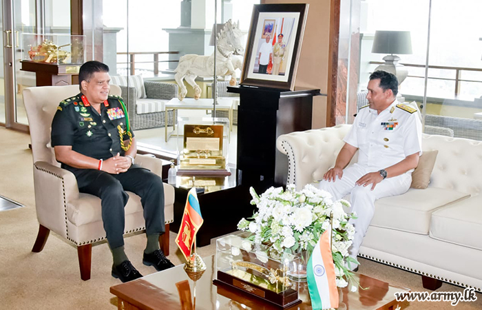 Indian Navy’s Flag Officer Commanding Western Fleet Calls on Army Commander