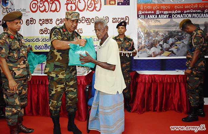 இராணுவத்தினரின் ஒருங்கிணைப்புடன் 1000  மூக்கு கண்ணாடிகள், உலர் உணவுப் பொதிகள் மற்றும் புத்தகங்கள் வரியவர்களுக்கு பகிர்ந்தளிக்கப்பட்டது