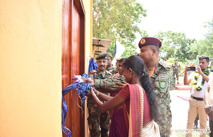 Troops with Sponsor Support Gift Theatre Building to Pre School Kids