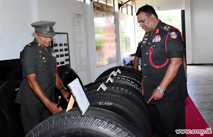 Deputy Chief of Staff Inspects Tyre Retreading Section at Dombagoda Factory