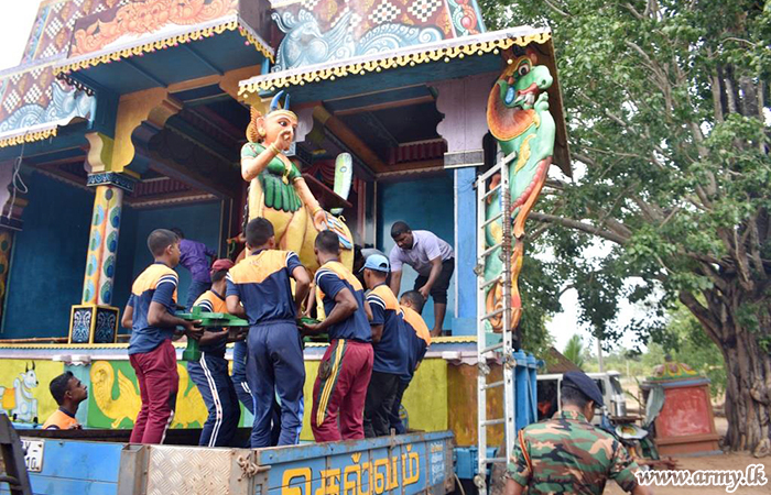 Kovil Pooja Invokes Blessings on Troops after ‘Shramadana’