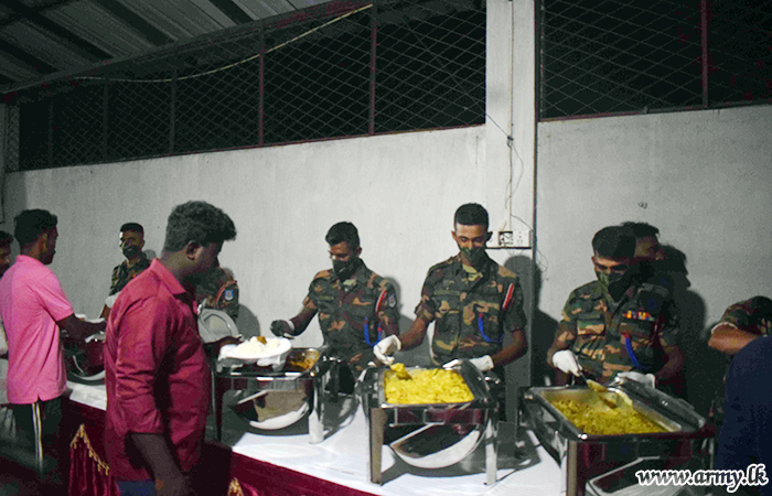 68 Division Troops with Sponsor's Support Offer Meals to 600 Devotees & School Items to 80 Kids 