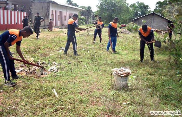 23 VIR Troops Clean Surroundings at Kovil Premises