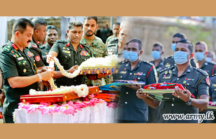 Fluttering & Colourful Army Flags Symbolically Blessed at Sri Maha Bodhi Ahead of 73rd Anniversary & Army Day     