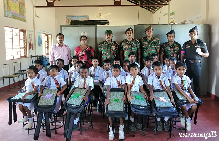 541 Brigadier’s Initiative Gets School Aids for 100 Students in Mannar