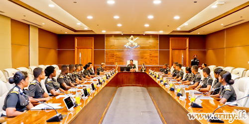 SLMA Officer Cadets Interact with Commander before Graduation