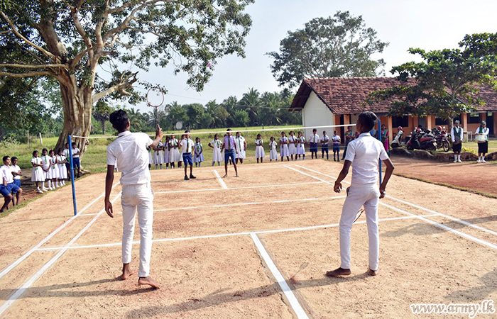 652 Brigade Troops Gift Badminton Court to Naddankandal Students