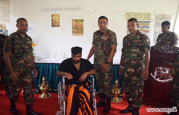මංගලගම ප්‍රදේශයේ ආබාධිත පුද්ගලයින්ට යුද්ධ හමුදා සම්බන්ධීකරණය මත රෝදපුටු පරිත්‍යාගයක්