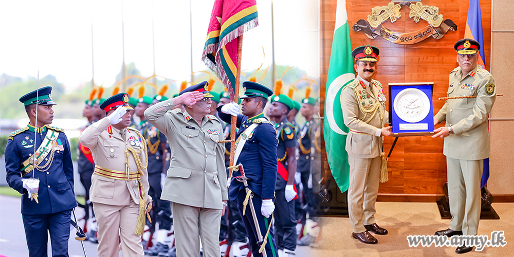 Pakistan’s Chairman, JCSC Warmly Welcomed & Presented Military Honours at Army HQ