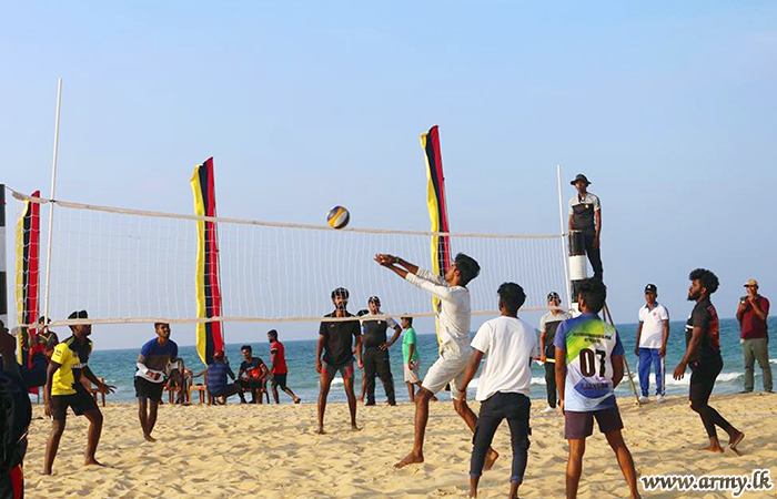 55 Division Troops Encourage & Train Jaffna Youth for Beach Volleyball