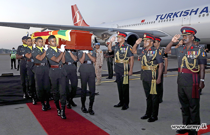 Sri Lanka Army UN Peacekeeper's Mortal Remains Flown Home