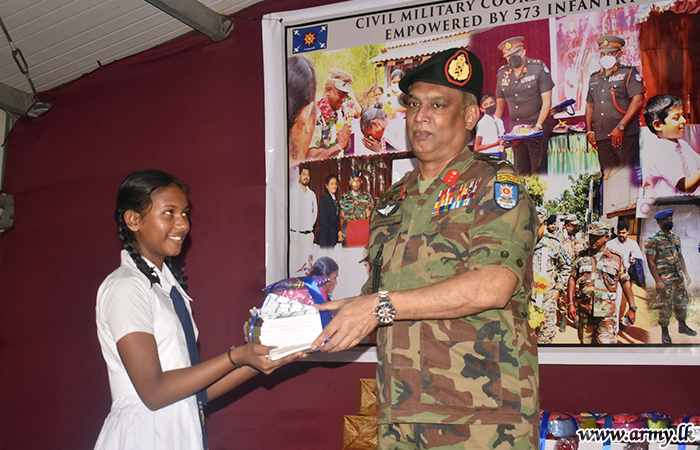 Monk's Sponsorship thru Army Initiative Gets Relief Accessories to Bharathipuram Students