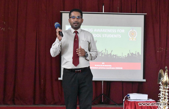 Students at Puthukudyirrippu Central College & 68 Infantry Division Troops Educated on ‘Drugs & Prevention’