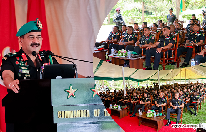 The Commander of the Army Speaks to Gajaba Regiment Troops at Saliyapura