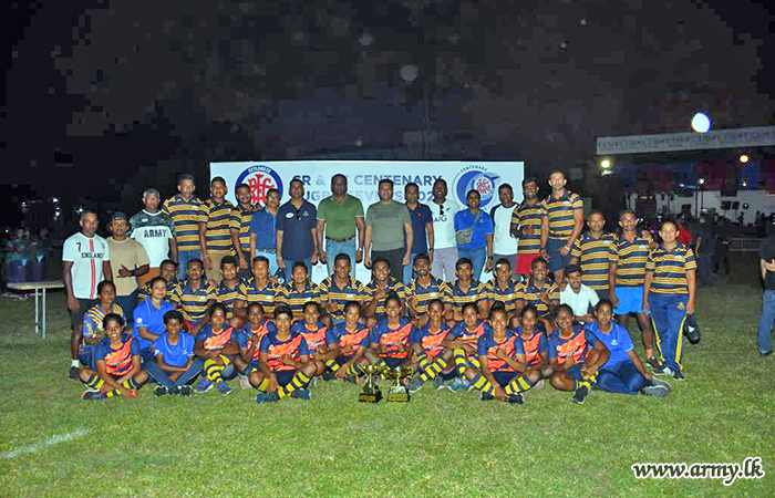 Army Rugby Players in CR & FC Centenary 7s Tournament Win Ball Championship