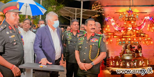 President Switches on Presidential Secretariat 'Vesak' Decorations & Gangarama 'Vesak' Zone Illuminations