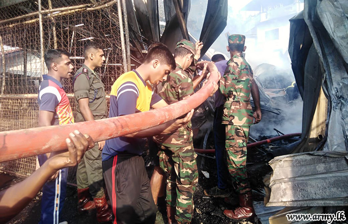 Army Troops Help Douse Furniture Shop Fire