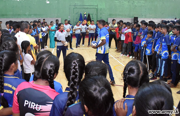 57 Infantry Division Trains Kilinochchi Students for Handball 