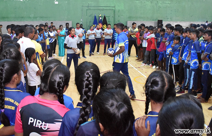 57 Infantry Division Trains Kilinochchi Students for Handball