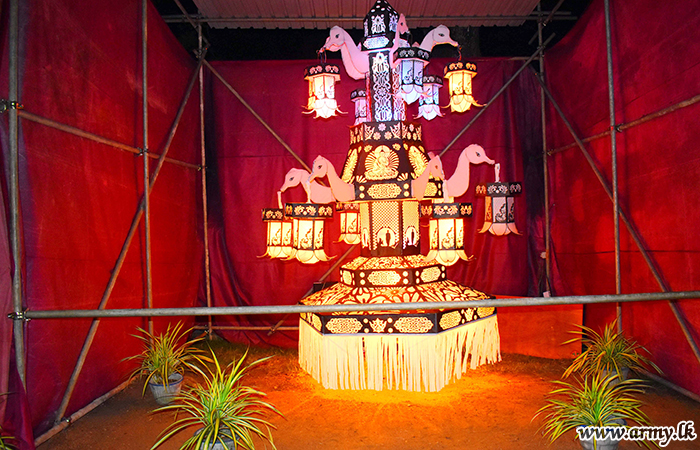 53 Division Troops Colour Dambulla with ‘Poson’ Decorations