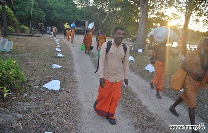 Troops Welcome Foot Pilgrims & Open Entrance Gates at Okanda