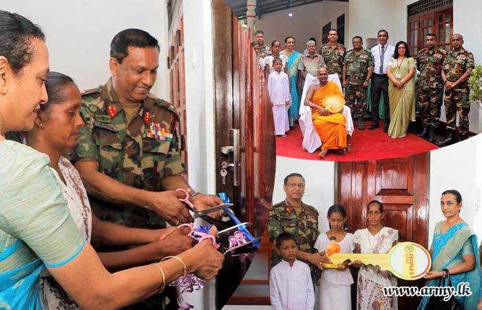 மூன்று பிள்ளைகளுடனான விதவை தாய்க்கு இராணுவத்தால் வீடு அன்பளிப்பு 