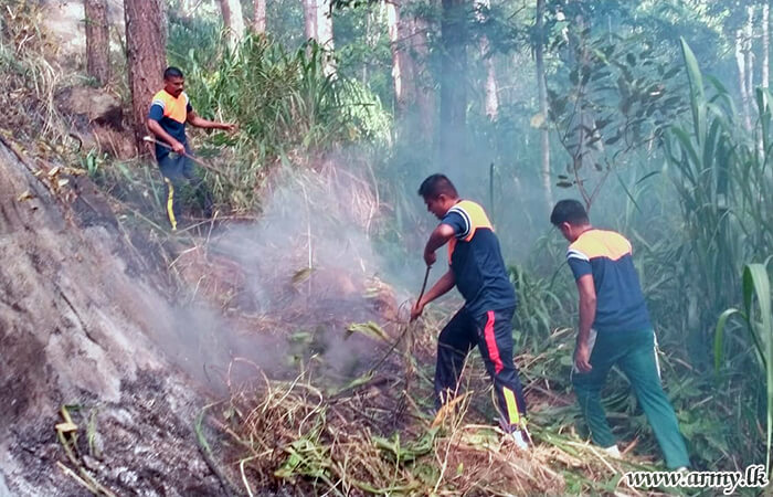 Troops Douse Spreading Bushfire in Ginnaliya Forest