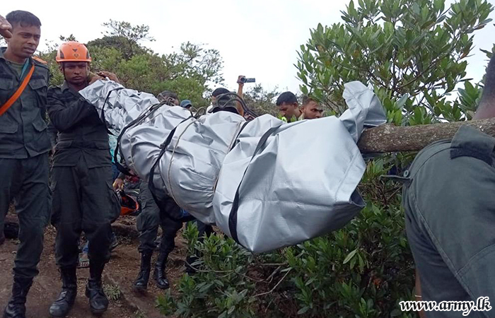 ග්‍රේට් වෙස්ටර්න් ප්‍රදේශයේ කඳු බෑවුමකින් ඇදවැටී මියගිය කාන්තාව යුද්ධ හමුදා භටපිරිස් විසින් සොයාගනී