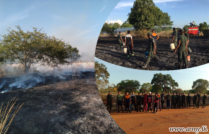 Wanni Troops Fight against Major Fire in Kilinochchi Engineering Faculty of Jaffna University