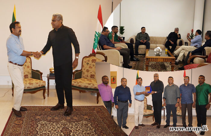 Sri Lankan Army Delegation Pays Courtesy Call on Ambassador for Sri Lanka In Lebanon  