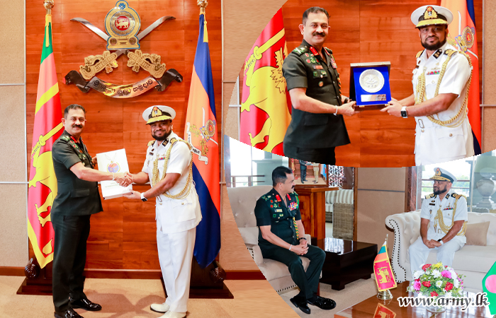 ධූරයෙන් නික්ම යන ශ්‍රී ලංකාවේ බංගලාදේශ මහ කොමසාරිස් කාර්යාලයේ ආරක්‍ෂක උපදේශක, යුද්ධ හමුදාධිපති හමුවෙයි