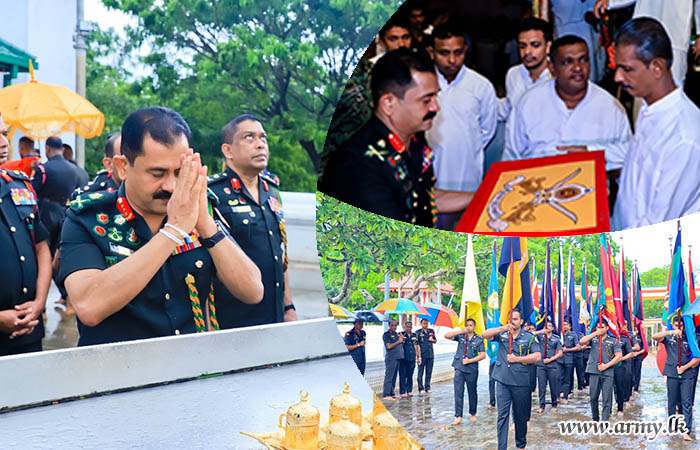 Kataragama Glitters with Army Flags During Blessing Ceremony