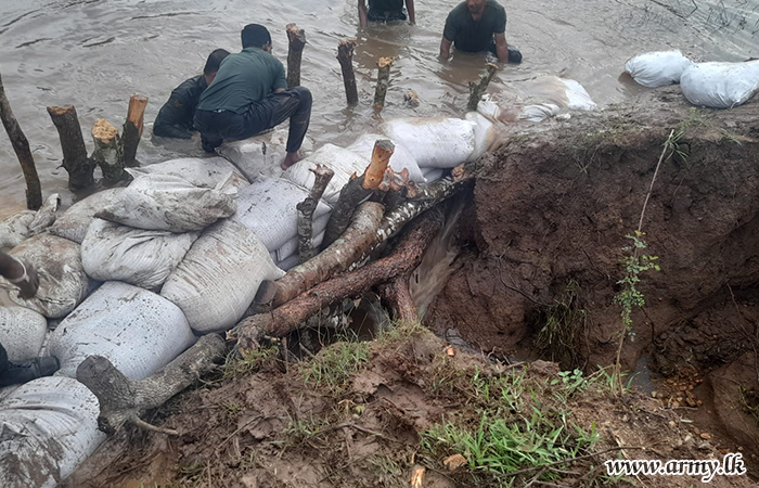 213 Infantry Brigade Troops Promptly Repair Threatened Thawarakkulam Tank Bund