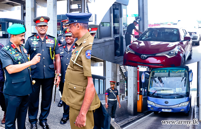 යුද්ධ හමුදාධිපතිතුමන් දක්‍ෂිණ අධිවේගී මාර්ග අන්තර් හුවමාරු මධ්‍යස්ථානවල හදිසි සේවා සඳහා යෙදවූ භටපිරිස් හමුවෙයි