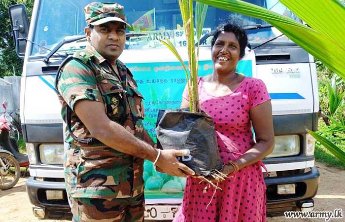 561 Infantry Brigade Troops Join Distribution of Coconut Saplings