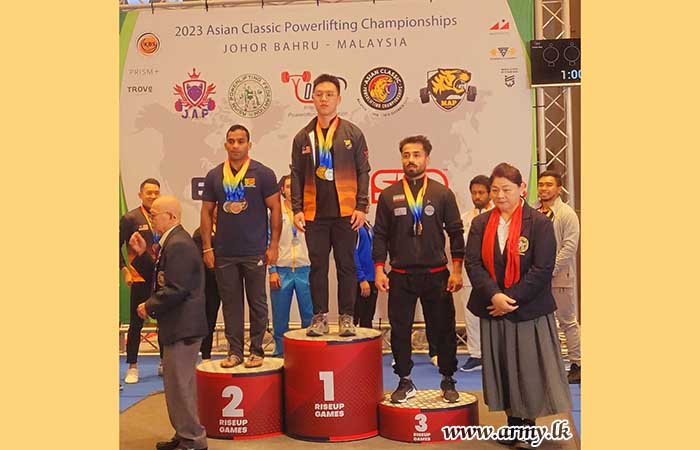 SLSR Warrant Officer Carries Silver & Bronze Medals in ‘Asian Powerlifting Championship - 2023’