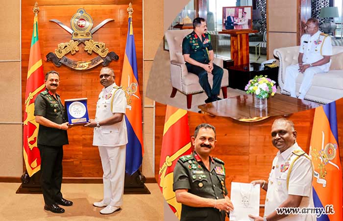 Naval Chief of Staff Pays Courtesy Call on the Commander of the Army